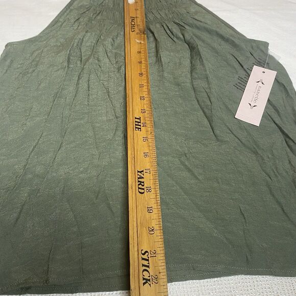 NANETTE LEPORE Blouse Size S Smocked Halter High Neck Top Sleeveless Green - Picture 7 of 10